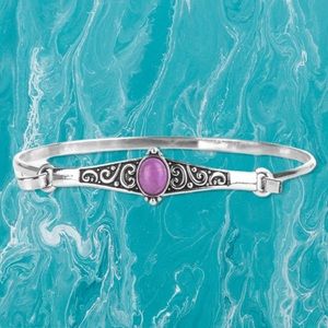 Paparazzi Stone Scrolls Cuff Bangle in Purple